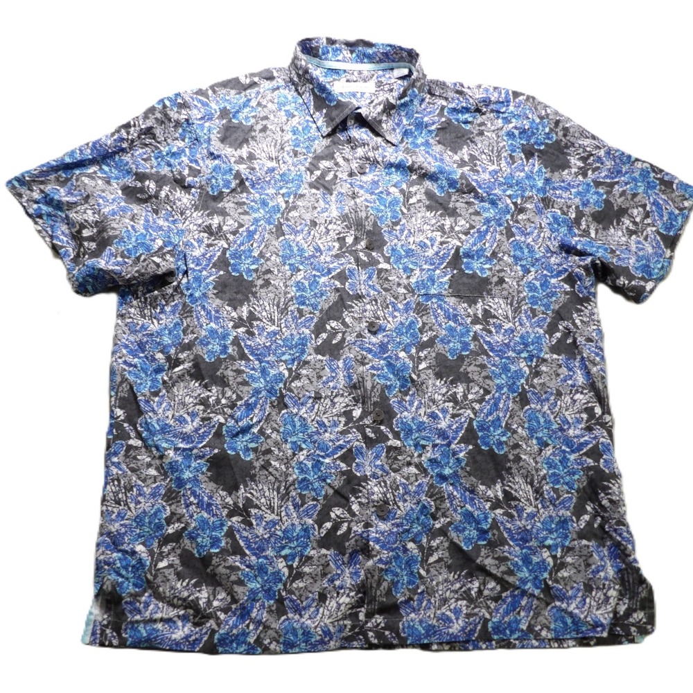 Tommy Bahama After Hours Blooms IslandZone Men XL Silk Coolmax Floral Camp Shirt